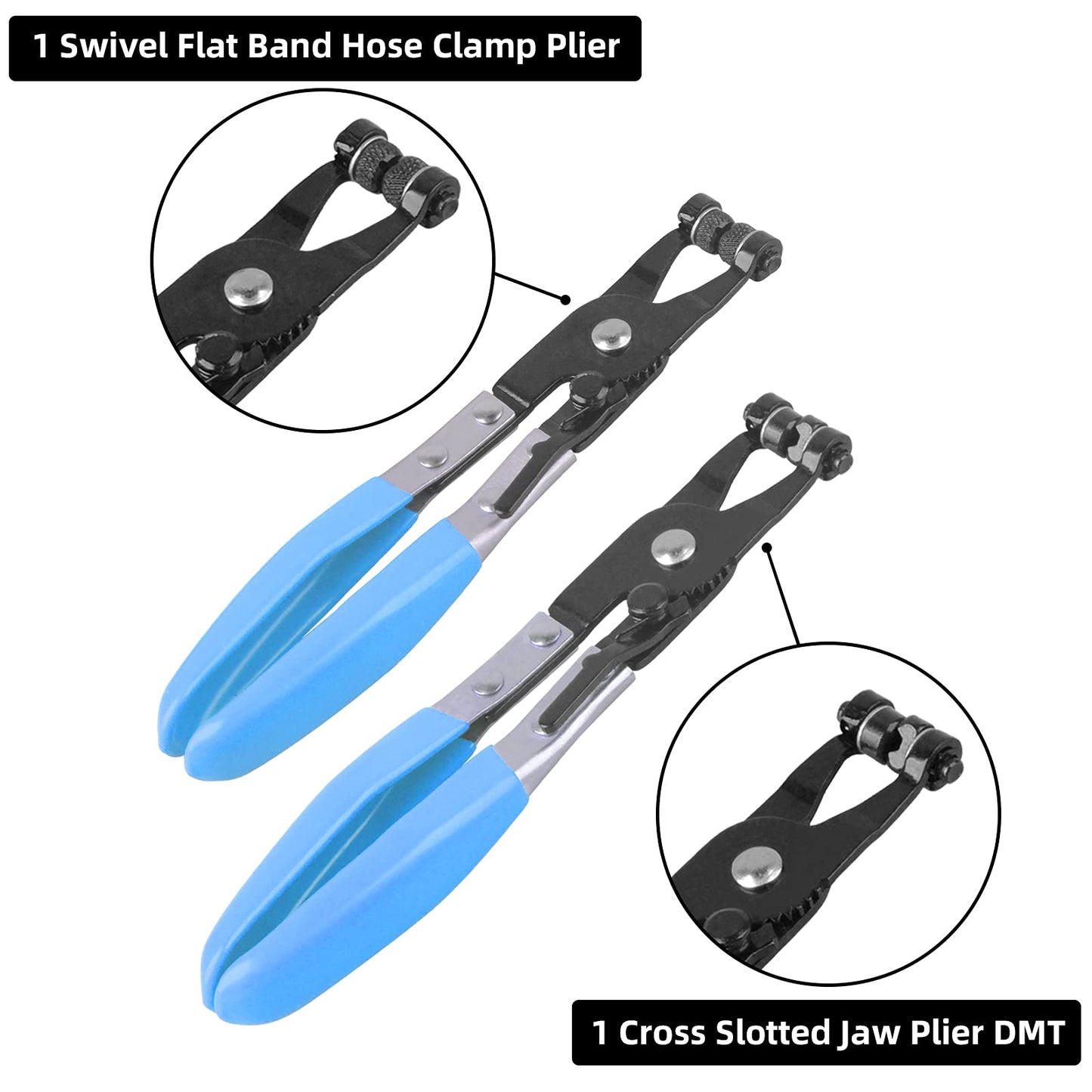 DAYUAN 9pcs Wire Long Reach Hose Clamp Pliers Set Fuel Oil Water Hose Auto Tools