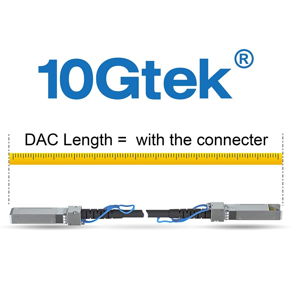 10Gtek 10G SFP+ DAC Cable - 10GBASE-CU Passive Direct Attach Copper Twinax SFP Cable for Cisco SFP-H10GB-CU1.5M, Ubiquiti, D-Link, Supermicro, Netgear, Mikrotik, 1.5-Meter(4.98ft), Pack of 10