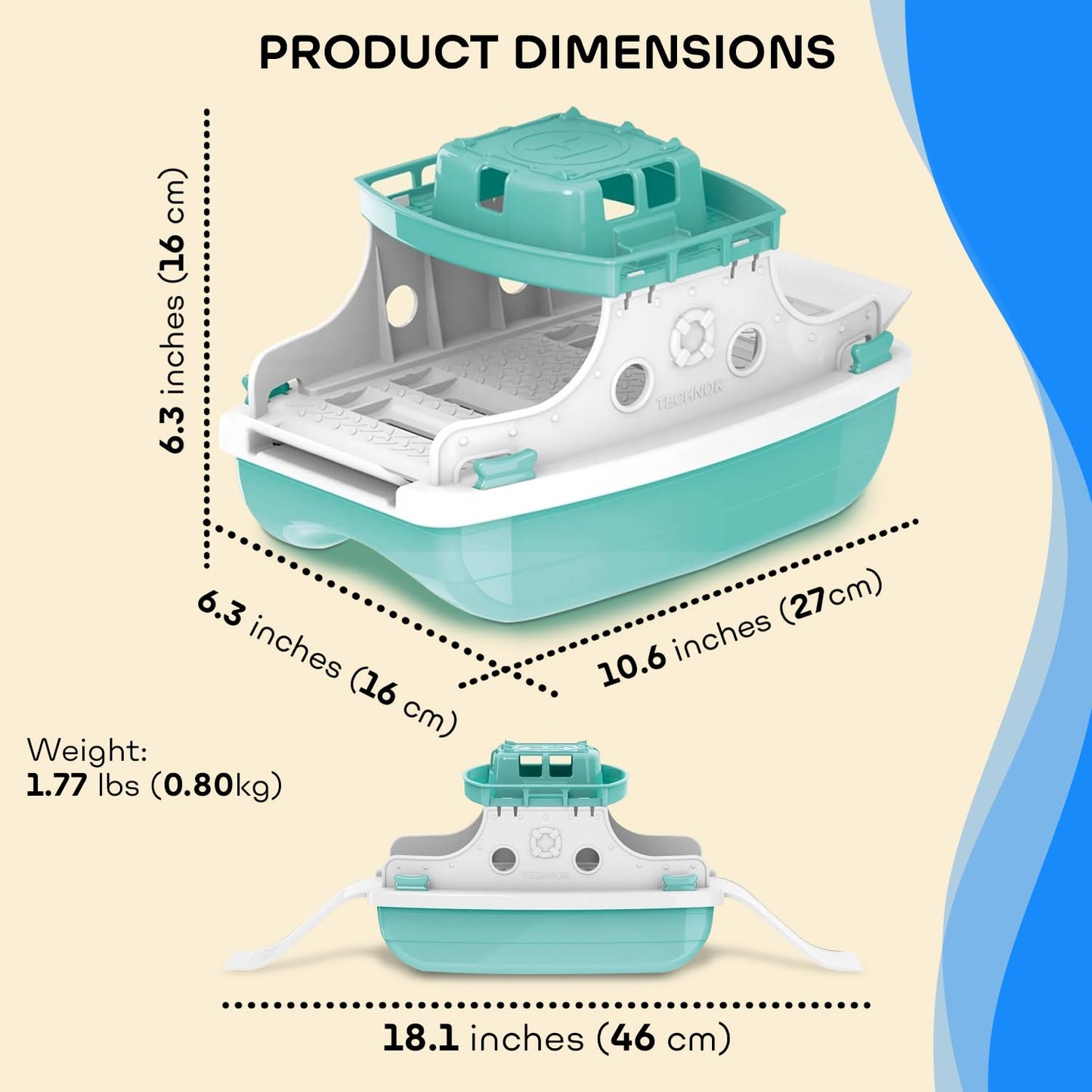 Ferry Boat Toys Set with Helicopter 2 Cars | Baby Bath Toys for Toddlers with Stacking Cups | Baby Water Toy with Bath Boats Train for Girls and Boys