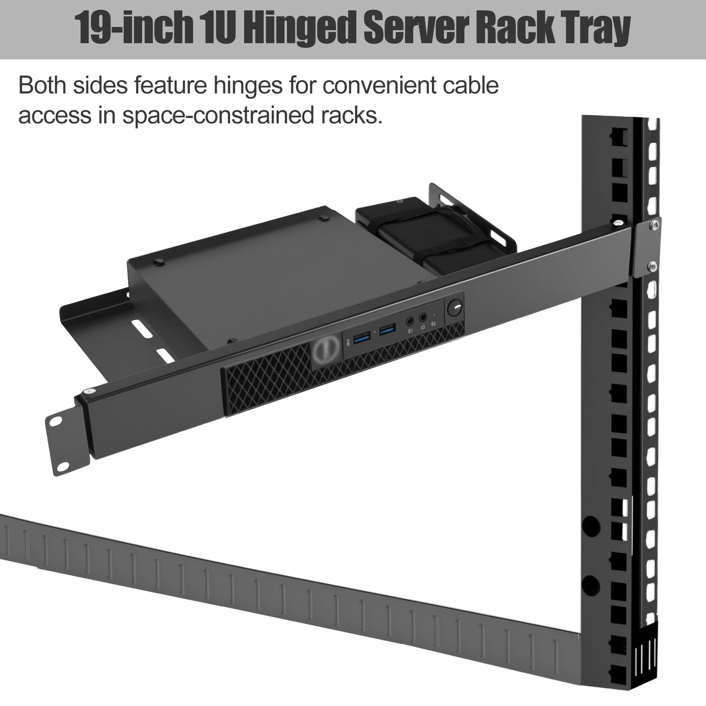 Mini Rack Mount for Dell OptiPlex Micro Form Factor Case 1U Hinged Server Rack Shelf with Hand-Twist Screws High-Strength Steel Dell Mini PC Rack Mount for 19-inch Cabinet or Rack