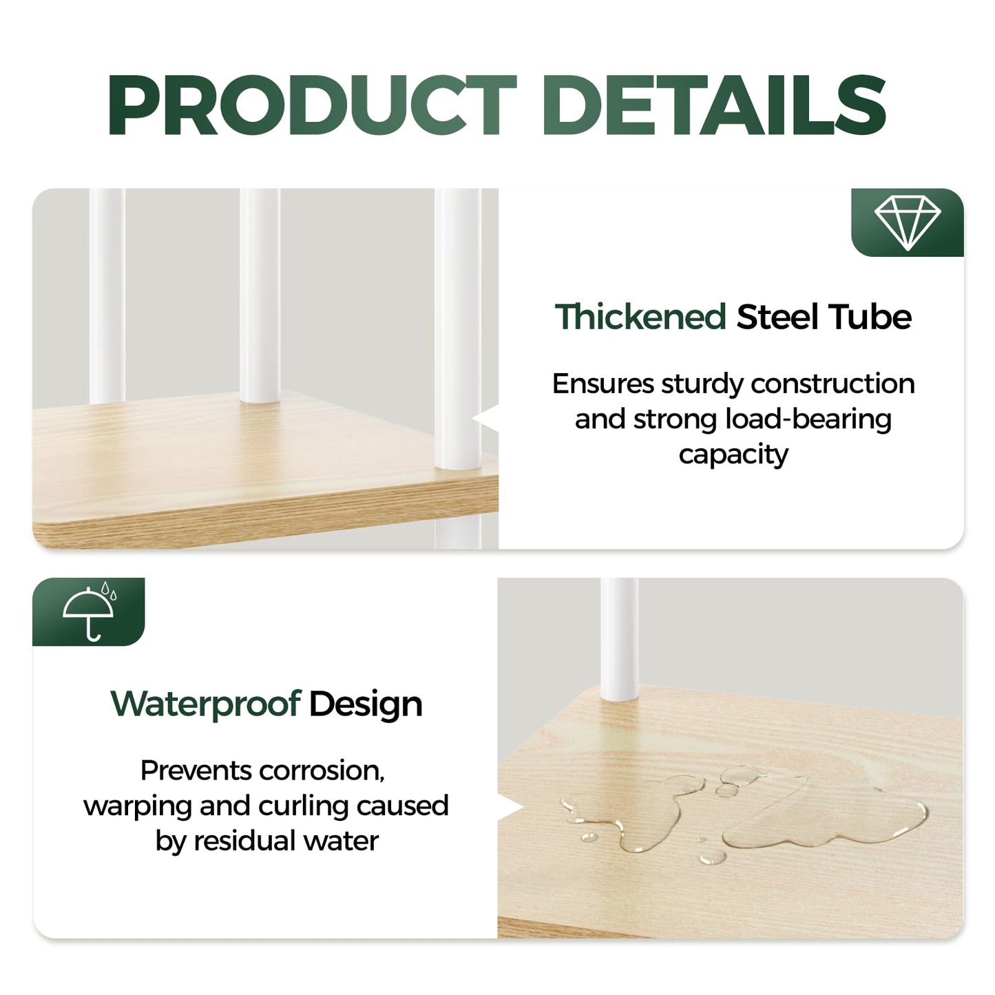 Bamworld Corner Plant Stand Indoor, Tall Metal Plant Shelf for Multiple Plants, 5 Tier Flower Stand for Patio Garden Balcony Living Room Bedroom(White)