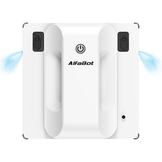 AlfaBot GLS400 Window Cleaning Robot, Intelligent Glass Cleaner with Dual-Sided Water Spray, 50ml Tank, Smart Cleaning for Interior & Exterior High-Rise Windows
