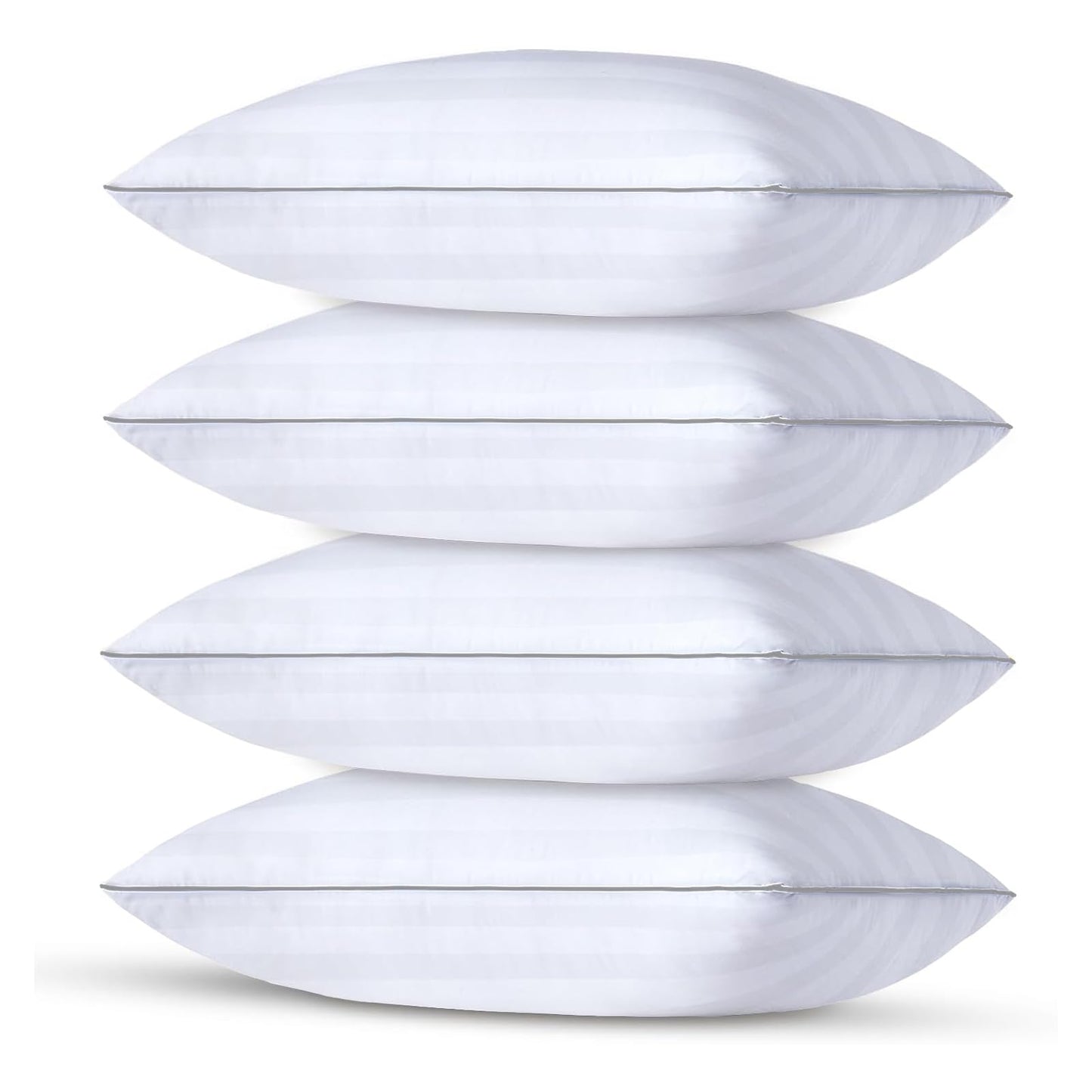 Wamsound Bed Pillows for Sleeping 4 Pack Standard Size - Luxury Quality Hotel Collection Pillows with Premium Plush Fiber - Soft Gel Pillows for Stomach Back & Side Sleepers