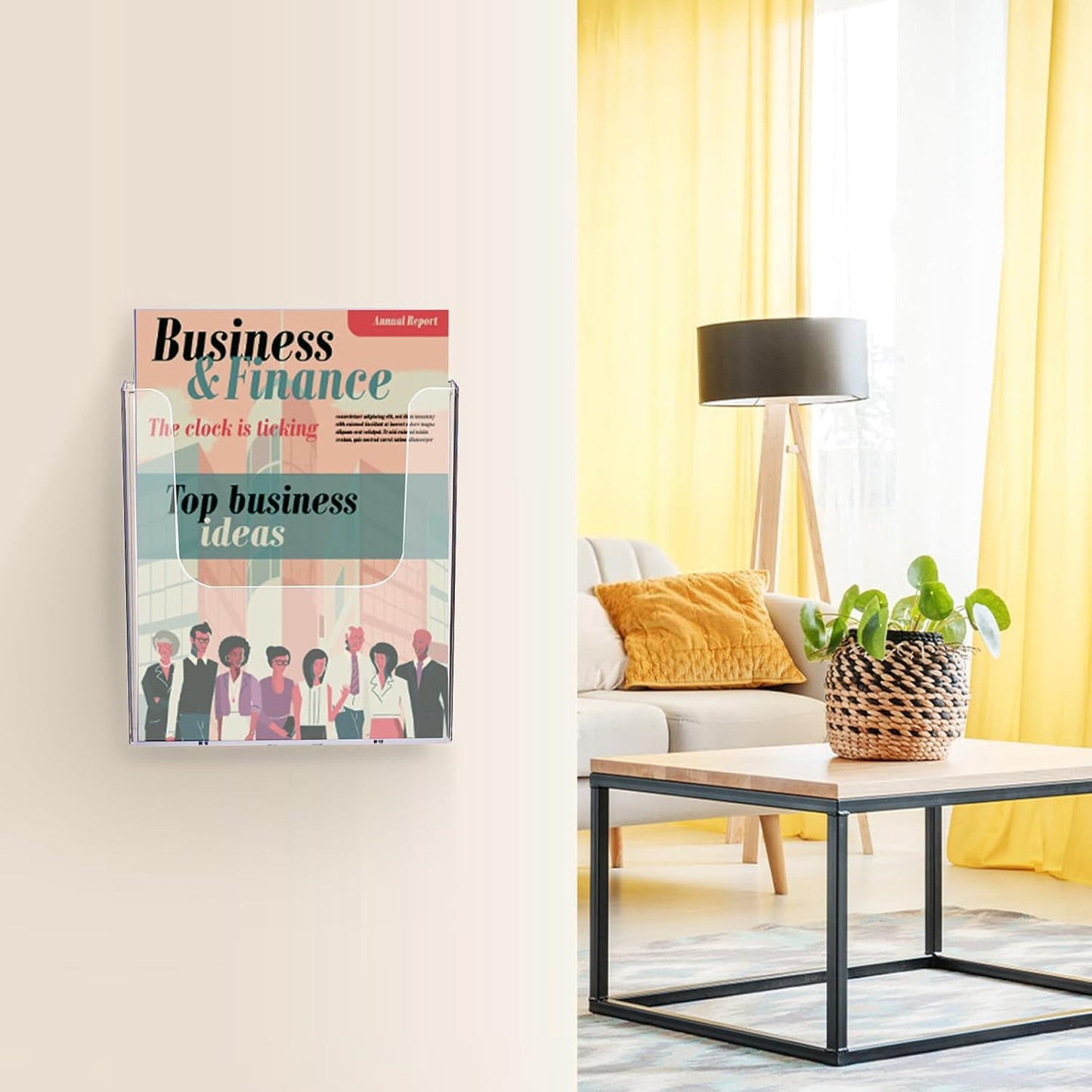 MEISO 3 Pack Acrylic Brochure Holder Wall Mount - Clear Durable Literature Organizer for Pamphlets Flyers Clear Plastic Literature Holder for Flyers Magazines - Space-Saving Office/Retail Display