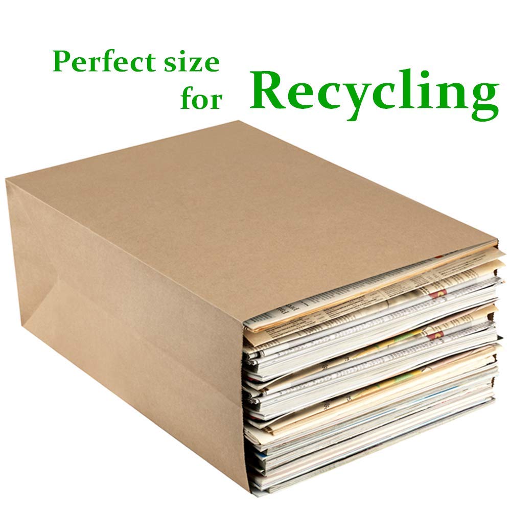 BagDream Grocery Bags 12x7x17 Inches 100Pcs Heavy Duty Kraft Paper Grocery Bags Durable Paper Barrel Sack Bags Kraft Paper Gift Bags Bulk 100Pack Brown