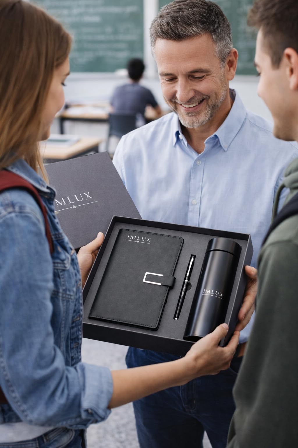 IMLUX Luxury Executive Business & Corporate Gift Set – Notebook, Premium Pen & Insulated Tumbler – Office Gift Box