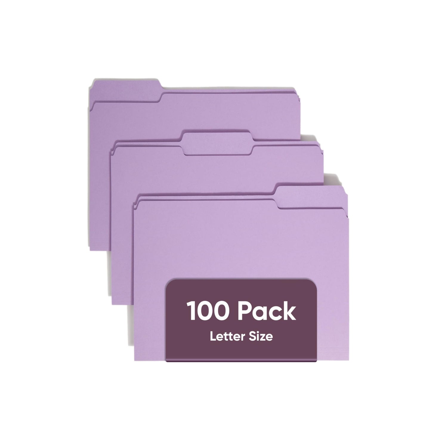 Smead 1/3-Cut File Folders, Letter Size, Lavender, 100 Per Box (12443)
