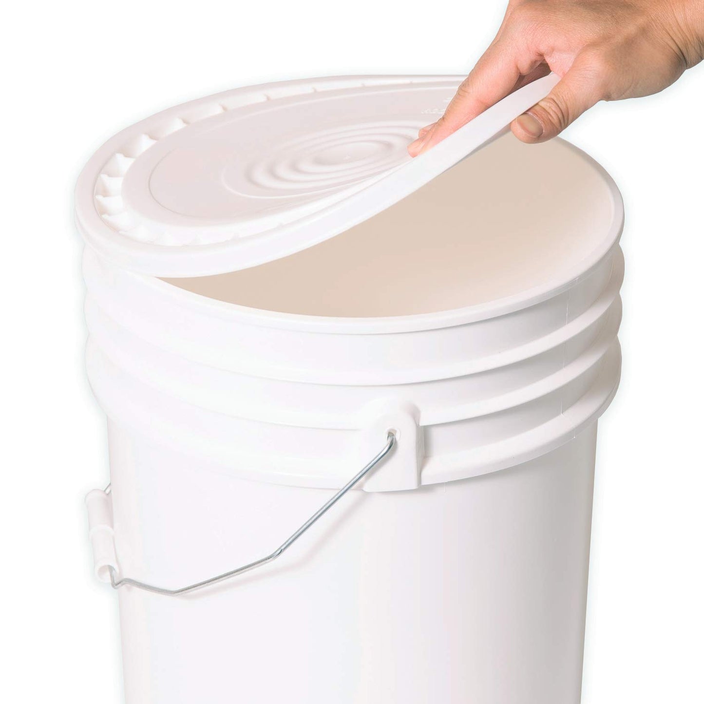 Meranti Reusable Easy Peel 3.5, 5, 6, and 7 Gallon Bucket Lid | Food Grade | 3 Pack (White)