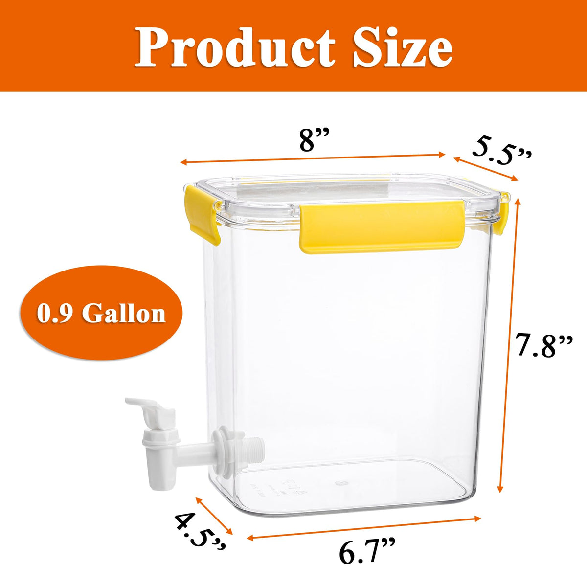 Elsjoy 2 Pack Plastic Drink Dispenser with Spigot, 0.9 Gallon (3.5 L) Beverage Dispenser Cold Drink Container for Iced Tea, Lemonade, Fridge, Bar, Party, Lock Lid
