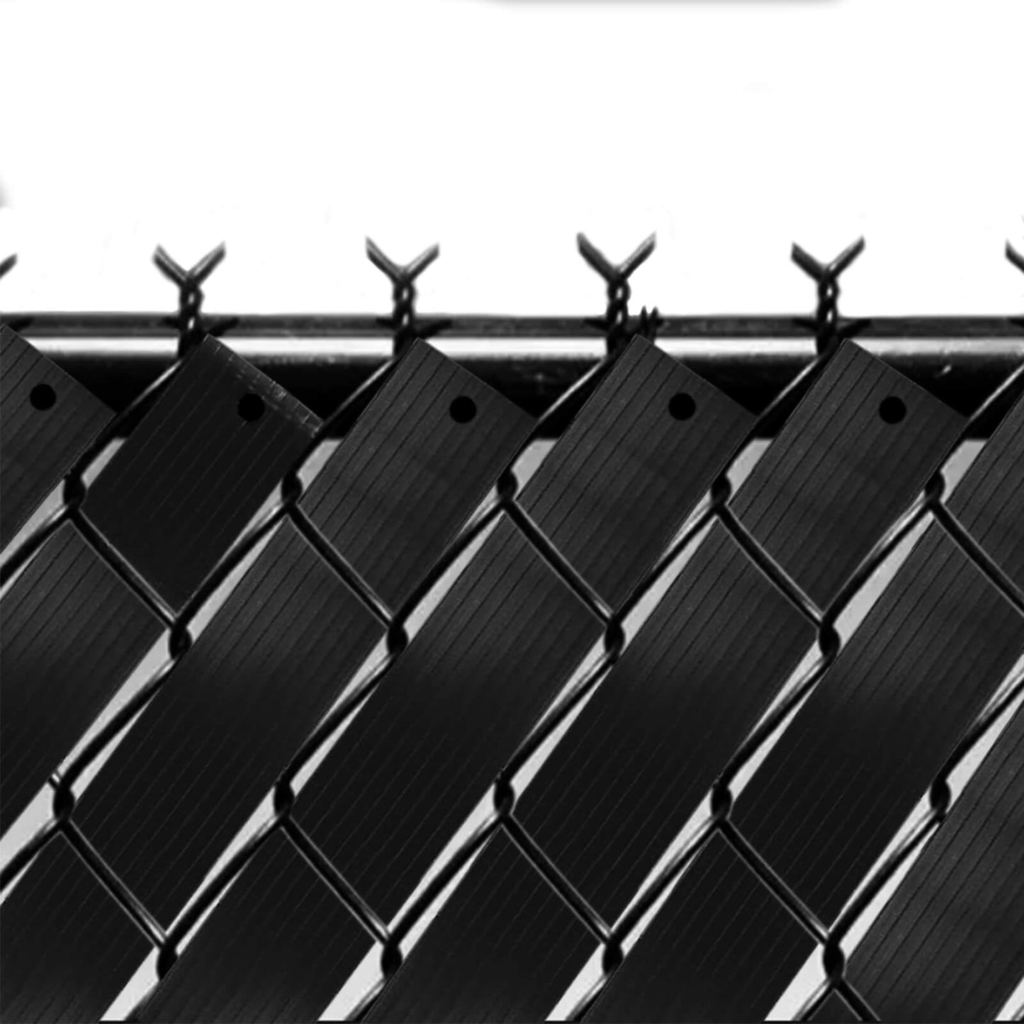Qlvily Chain Link Fence Privacy Tape, 246ft x 0.15ft Fence Slats, Fence Covering Privacy, Black (200PCS Button + Puncher Included)