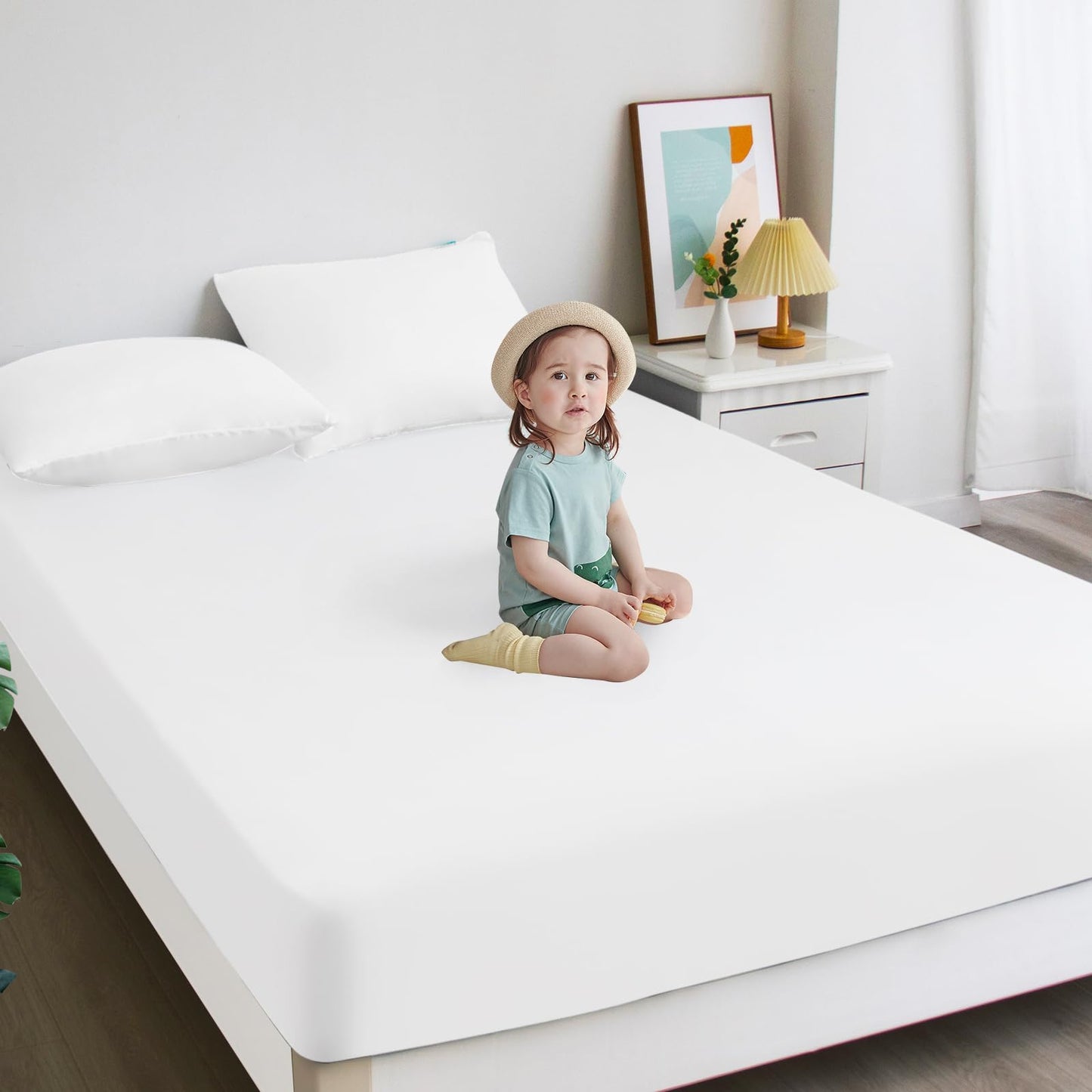 2 Pack Twin Size Waterproof Mattress Protector, Breathable, Noiseless Mattress Cover, Deep Pocket Mattress Protector Pad Cover - Cooling Smooth Soft,38"x 75"(White)
