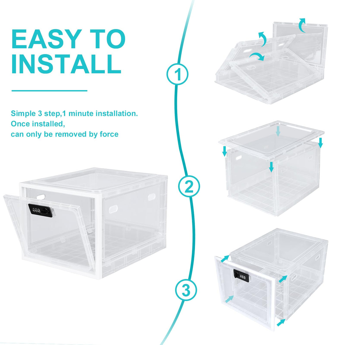 Medicine Lock Box, Medication Lockable Container for Refrigerator Food Safe Locking Box Tablet Phone Locked Box for Kitchen Home School and Office Safety