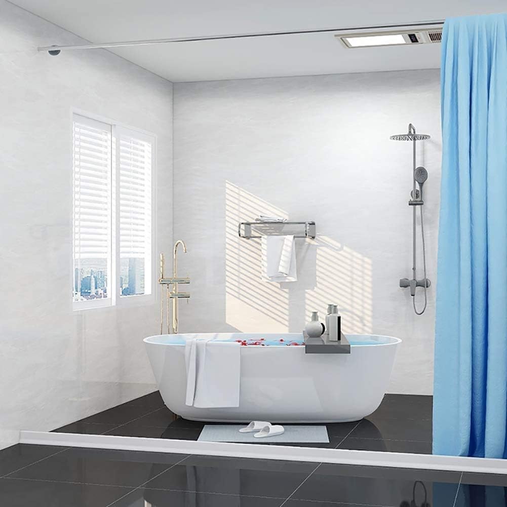 Duzzy 67 Inch Collapsible Shower Water Dam Shower Barrier and Retention System and Keeps Water Inside Threshold Dry and Wet Separation
