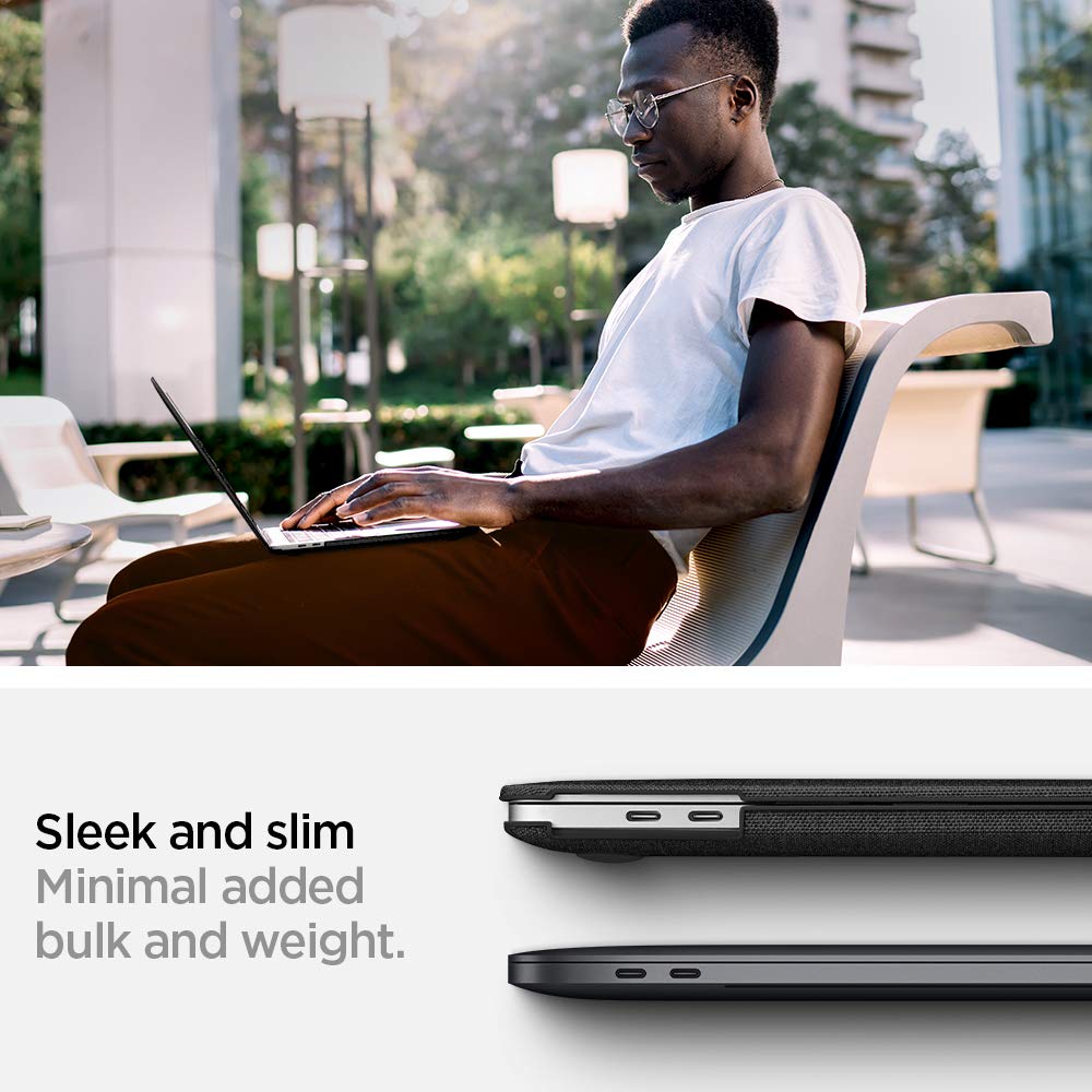 Spigen Thin Fit Designed for MacBook Pro 13 inch Case M2 M1 A2338 A2251 A2289 (2022, 2020) - Black