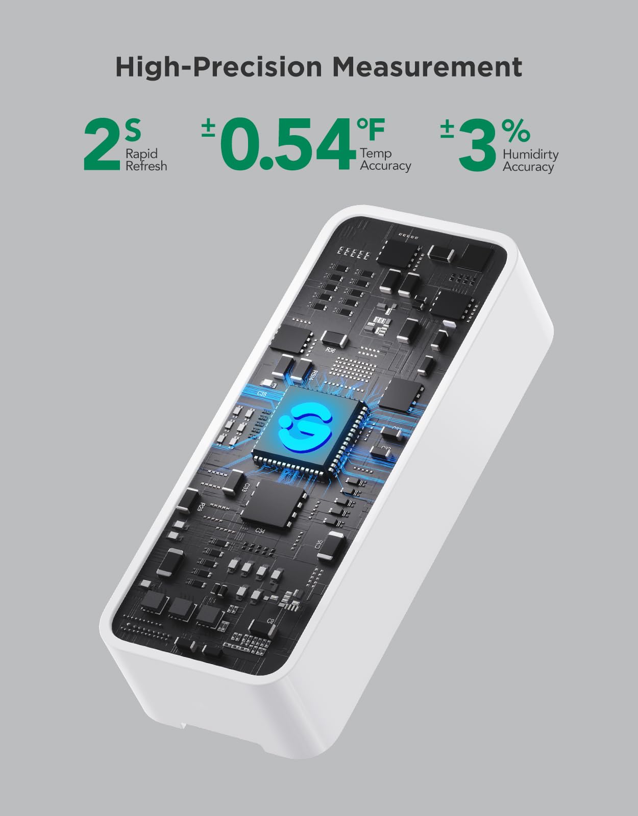 GoveeLife 262ft Bluetooth Hygrometer Thermometer 3 Pack H5110, Mini Humidity Temperature Sensor with Remote App Notifications, 2-Year Free Data Storage Export, for Bedroom, Wine Cellar, Basements