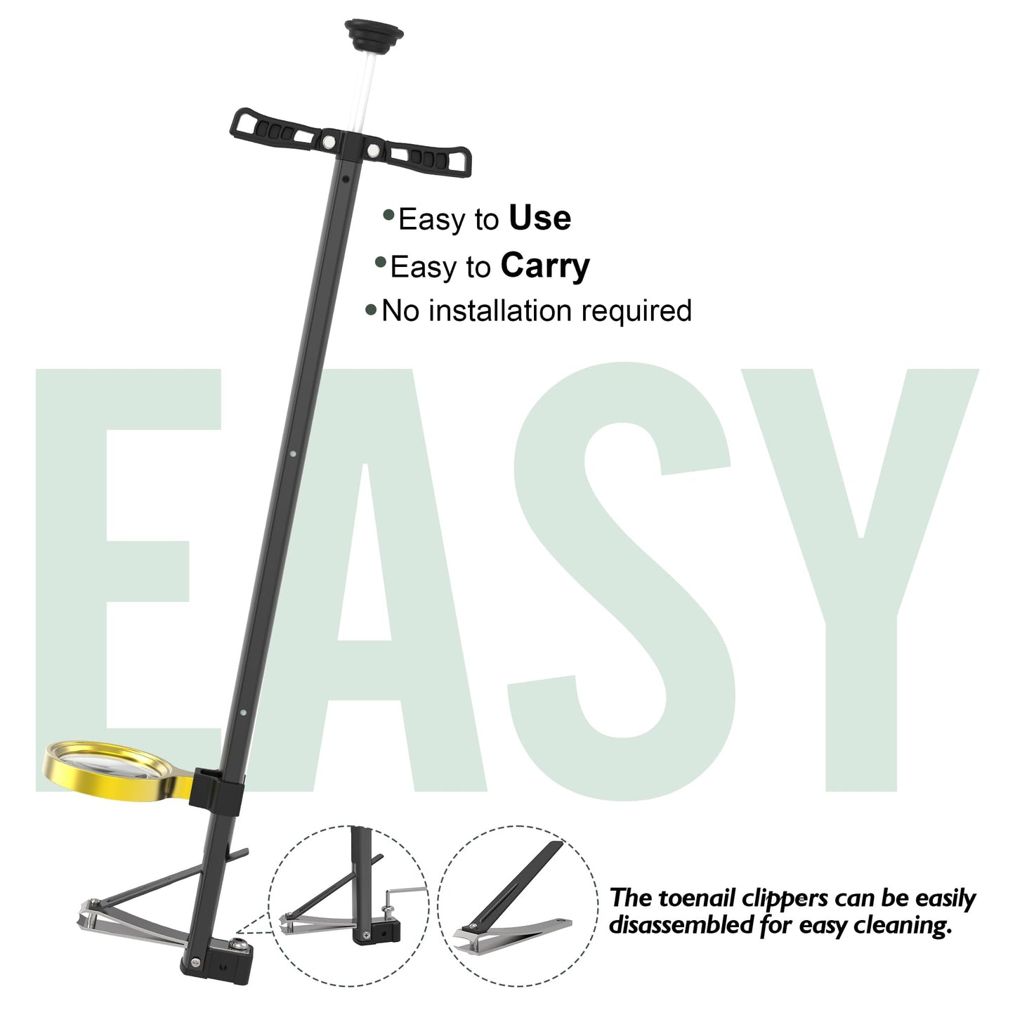 DEPSUNNY Long Handled Toenail Clippers(17" with Magnifier)