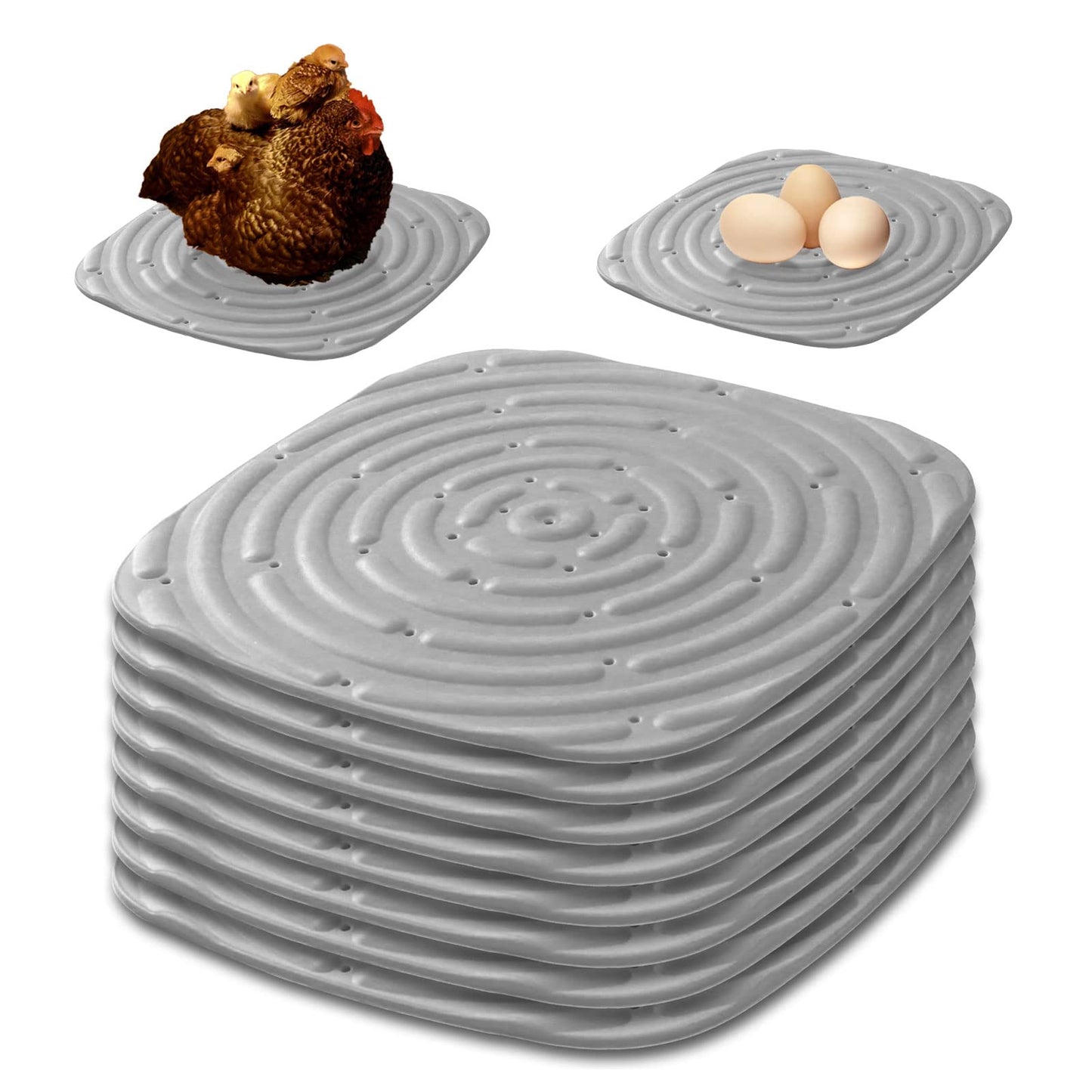 8 Pack Washable Nest Pads, Sponges Nesting Box Liners, Chicken Bedding for Coop, Laying Eggs Boxes, Nesting Pads, Coop Accessories (Gray)