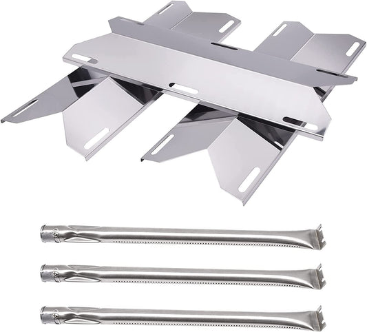 Criditpid BBQ Replacement Parts for Charmglow 720-0036-HD-05 720-0230, Nexgrill 720-0025 720-0083-04R, Sterling Forge 720-0016, Stainless Steel Burner Tube, Heat Plate Tent Shields.