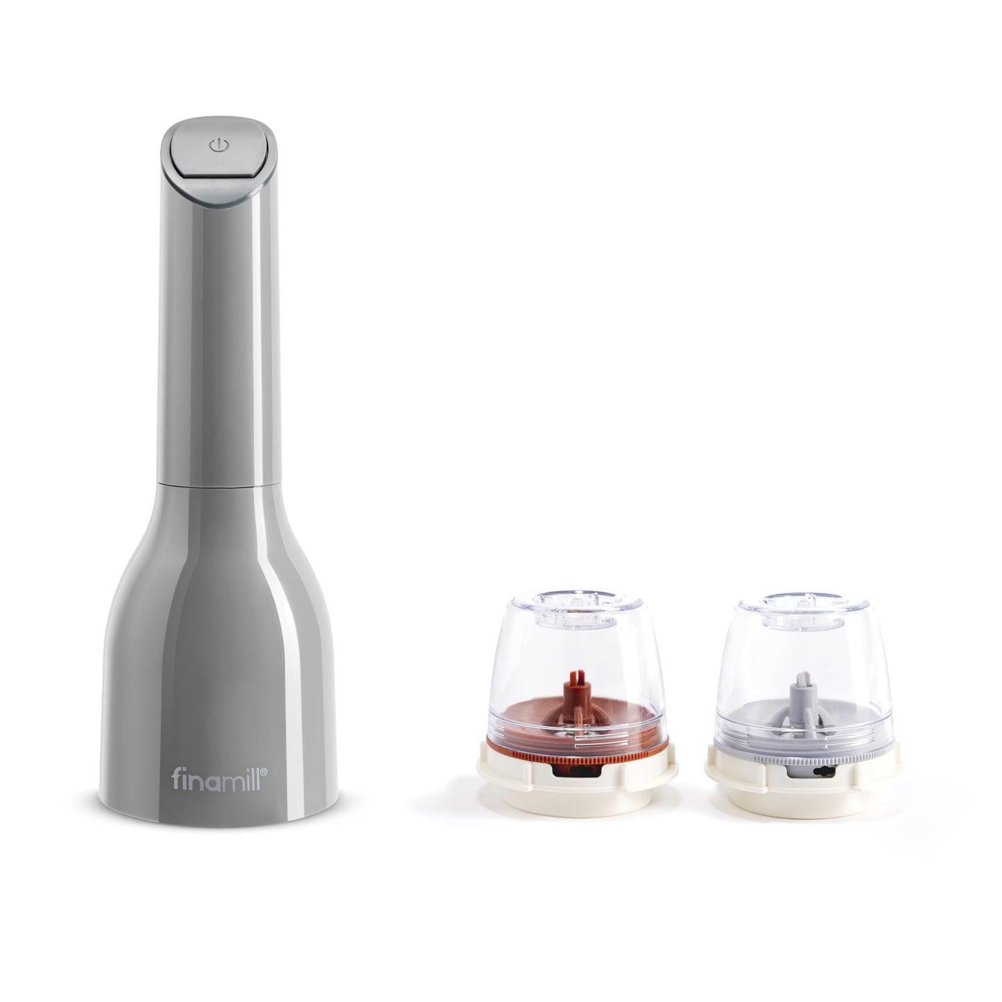 FINAMILL Grinder with 2 Pods (ProPlus & Peppercorn), Battery Operated, Stone