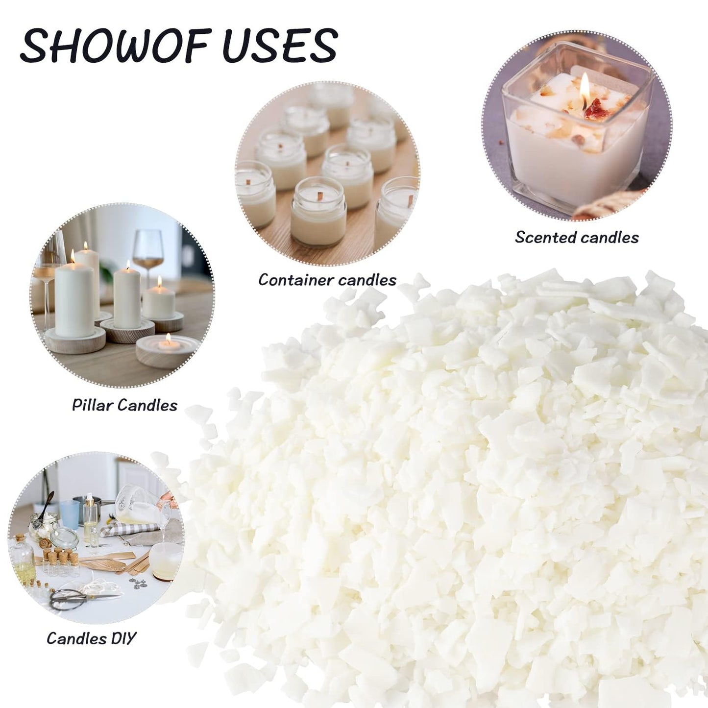 Aamdkcyu Premium 5LB Soy Wax Flakes – Natural, Eco-Friendly Candle Making Kit for DIY Scented Candles, Wax Melts & Home Fragrance Crafts!