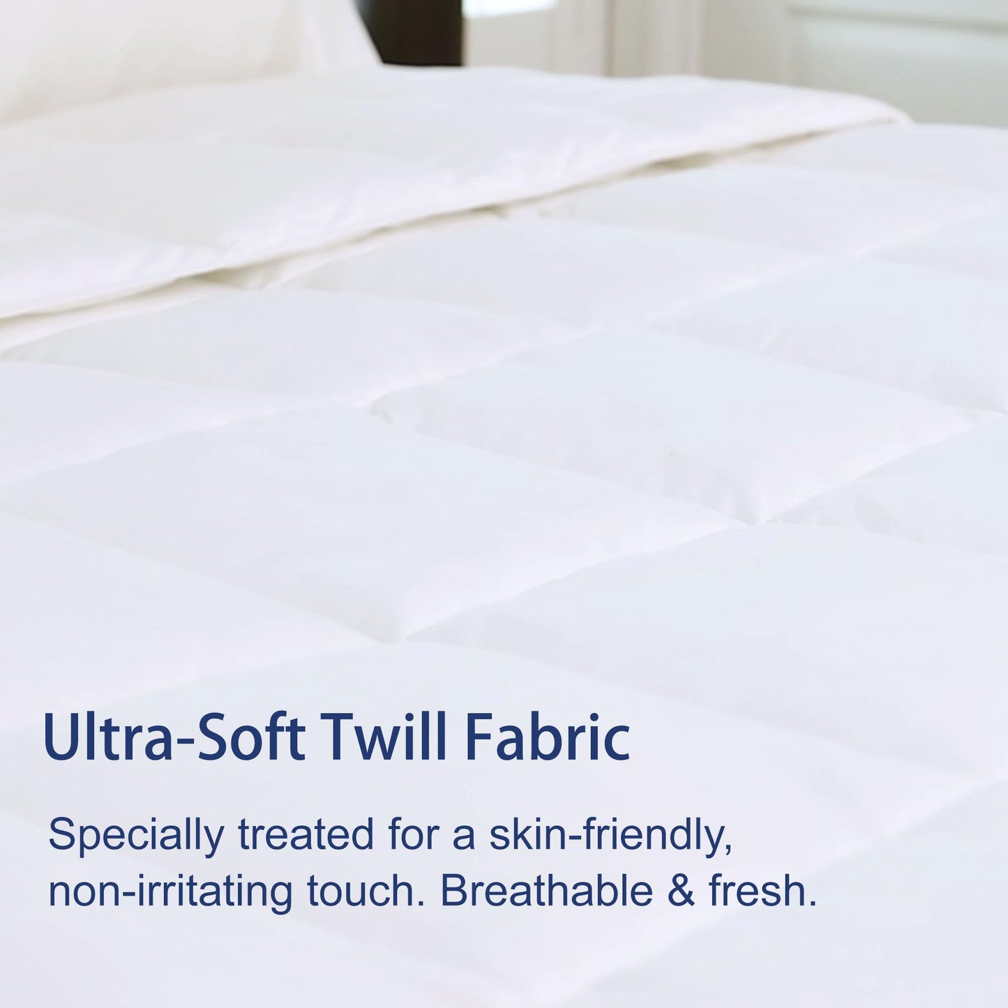 Moonrite Queen Duvet-250GSM Summer Down Alternative Quilted Comforter, Lightweight & Breathable All Season Bedding Quilt with 8 Corner Tabs, White,229x229