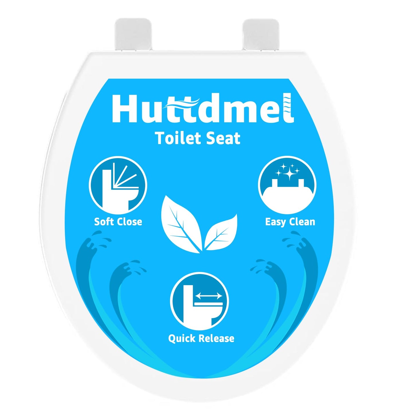 Toilet Seat Round 16.5 Inch & Quick Release - Quick Connect, Standard Toilet Lid Soft Close, PP Material Safe & Easy Clean and Install, Sturdy Accessories Never Loosen, White Plastic