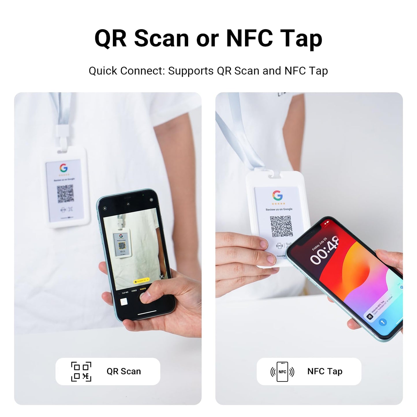 HotLabel Review Card 5-Pack – White – NFC Tap & QR Code – Includes 5 Independent Links (Supports 5 Different Stores or Same) – All Phones Compatible – No App/Subscription