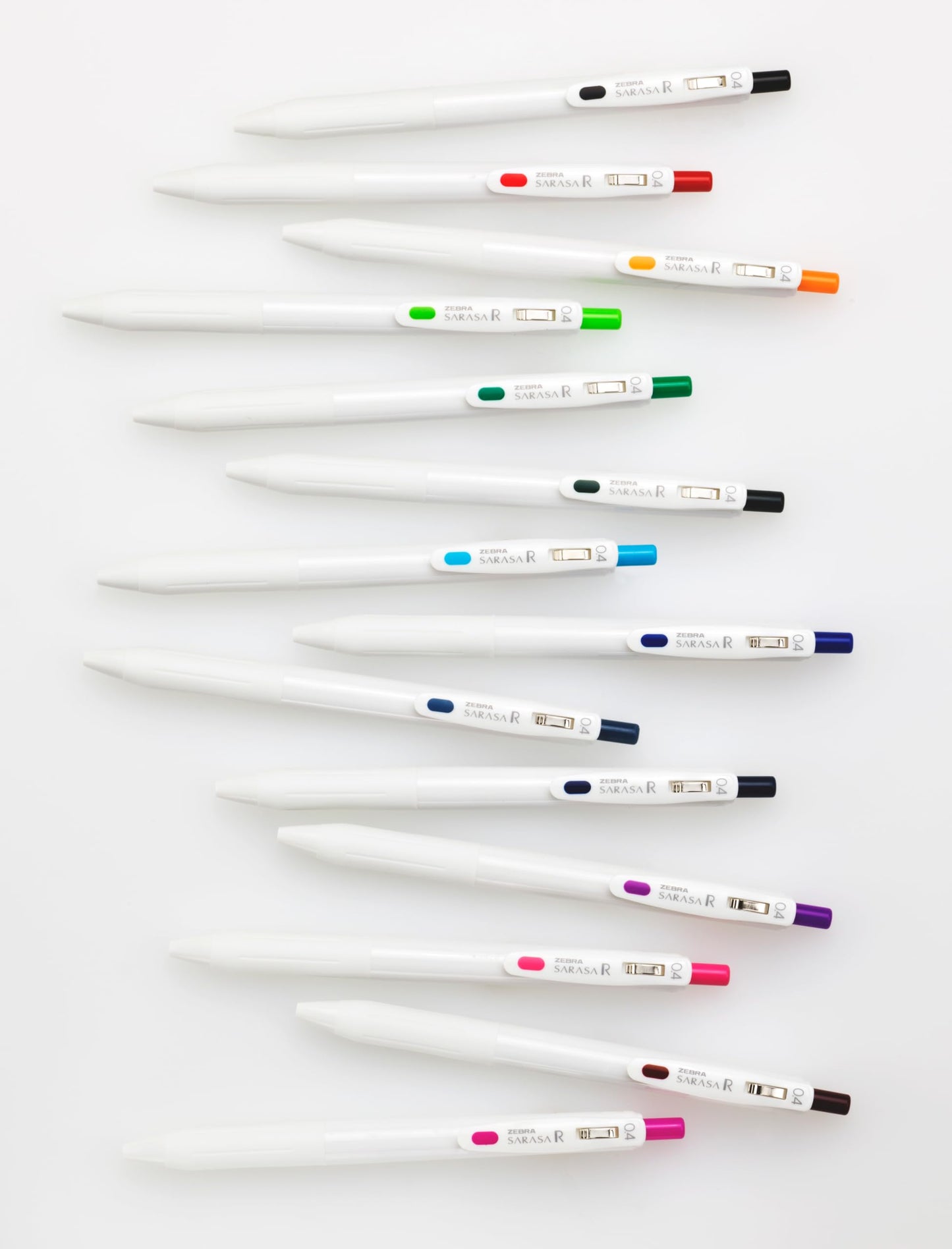 Zebra Pen, SARASA R Gel Pens, Assorted Ink Colours, 0.4mm Fine Point, Vivid Ink to Create Deep, Saturated Colour & Smooth Gel Lines, Quick-Drying for Smear-Free Writing, Made in Japan, 14-Pack (40514)
