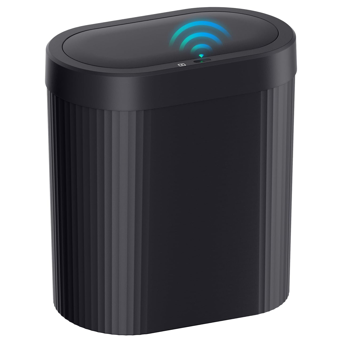 5 Gallon Bathroom Trash Can with Lid, Automatic Motion Sensor Black Trash Can, Touchless Slim Waterproof Garbage Bin for Kitchen, Bedroom, Office, and Bathroom
