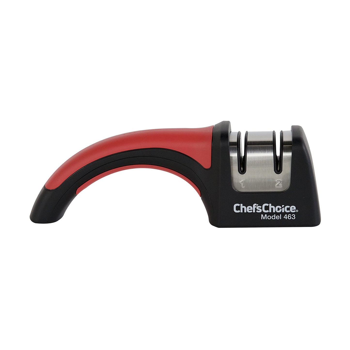 Chef'sChoice 463 Pronto Diamond Hone Manual Knife 15 Degree Santoku Knives Extremely Fast Sharpening, 2-Stage, Red