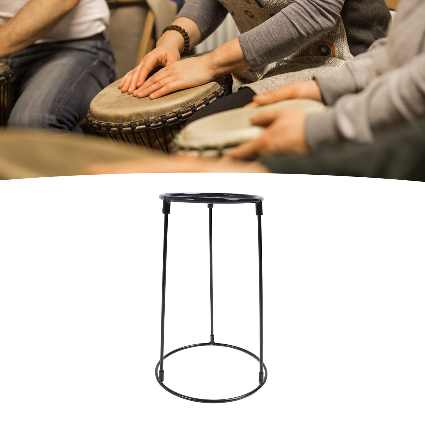 Lightweight Djembe Floor Stand, Carbon Steel Travel Djembe Stand Portable African Drum Stand for Adults And Beginners