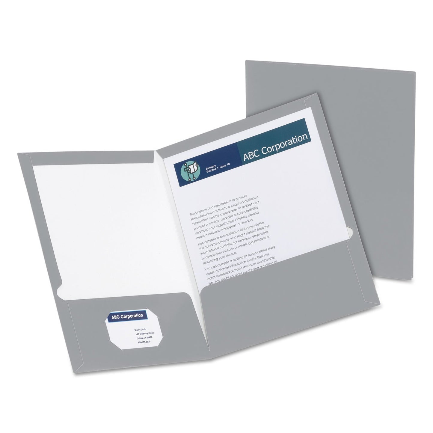Oxford Laminated Twin-Pocket Folders, Letter Size, Gray, Holds 100 Sheets, Box of 25 (51705EE)