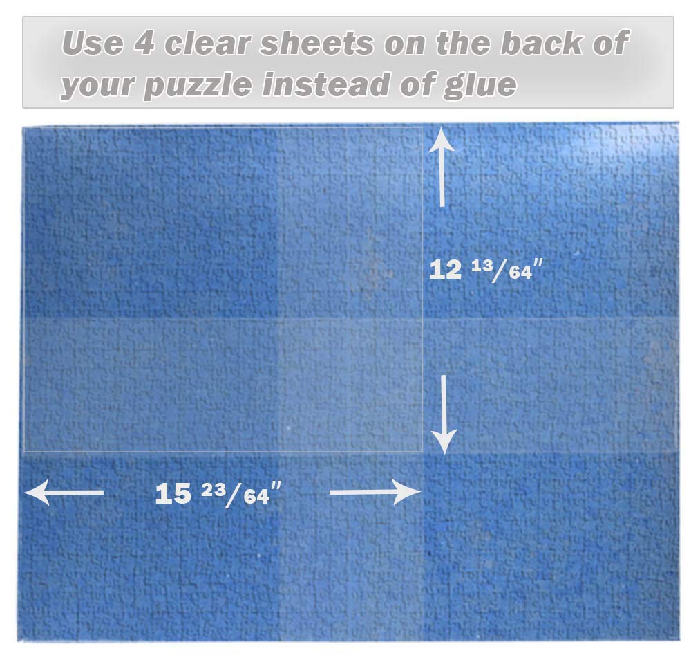 PUZZLE EZ Puzzle Glue Sheets Clear Peel and Stick Jigsaw Puzzle Saver - Preserve and Frame 5 x 1000 Piece Puzzle in Minutes (20 Sheets)