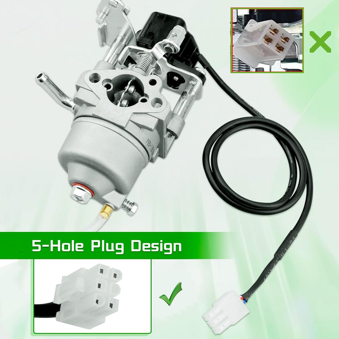 2000W/2500W Generator Carburetor for Predator Champion Firman Harbor Freight Yamaha A-ipower ETQ Ryobi Westinghouse 2000 2300 Watt Inverter Generator 62523 Carb with Fuel Line Gasket