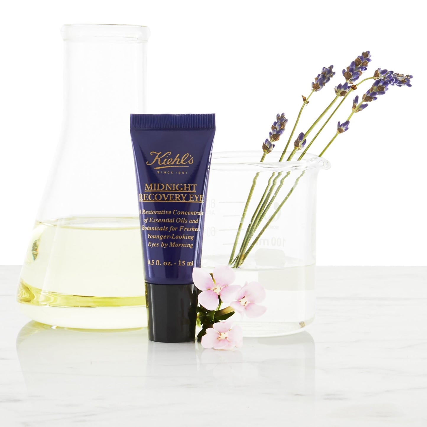 Kiehl's Midnight Recovery Eye Cream for Dark Circles & Eye Puffiness, Nightime Eye Treatment, Smooths Undereye, with Butcher's Broom Extract, Lavender Essential Oil & Evening Primrose Oil - 15 ml