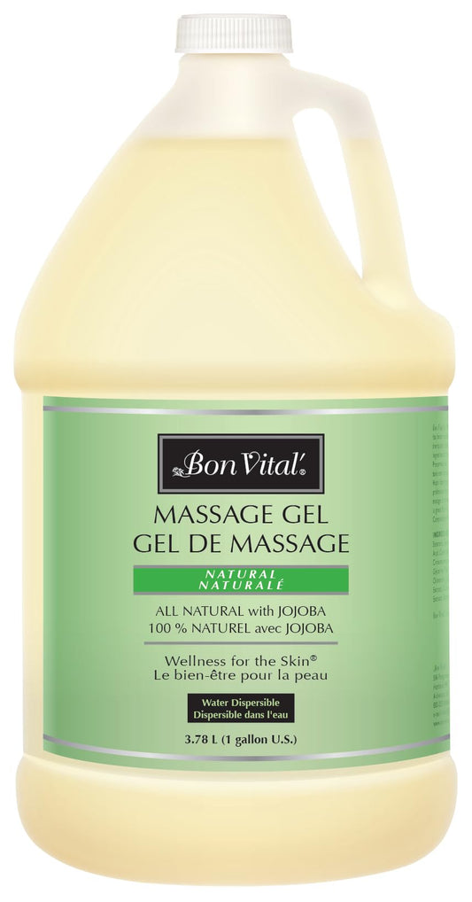 Bon Vital BVNATG1G Naturale Massage Gel for Earth-Friendly & Relaxing Massage, Hypoallergenic Gel for Sensitive Skin, 1 Gallon Bottle