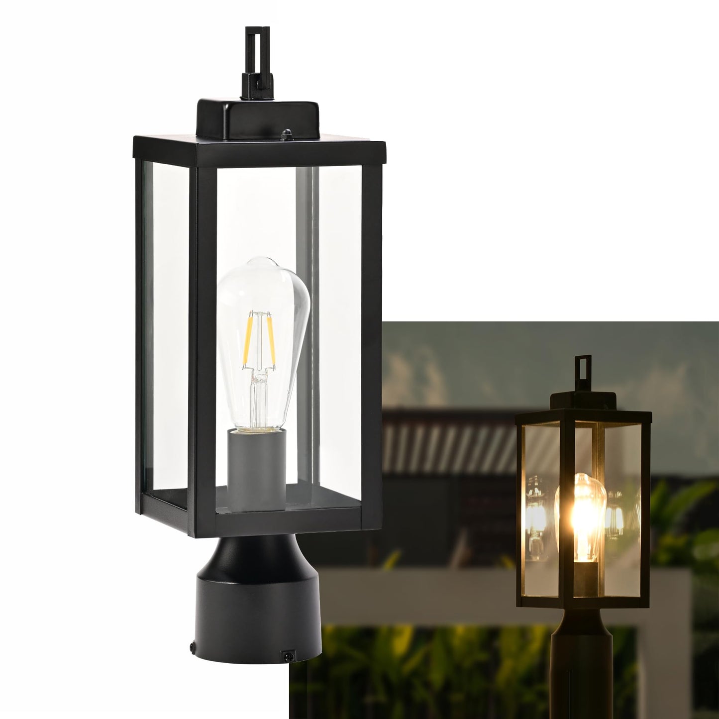 Outdoor Post Light Anti-Rust Lamp Post Lights Fixture Waterproof Exterior Lighting Lamp Post Outdoor Pole Light for Yard Pathway Driveway Fence