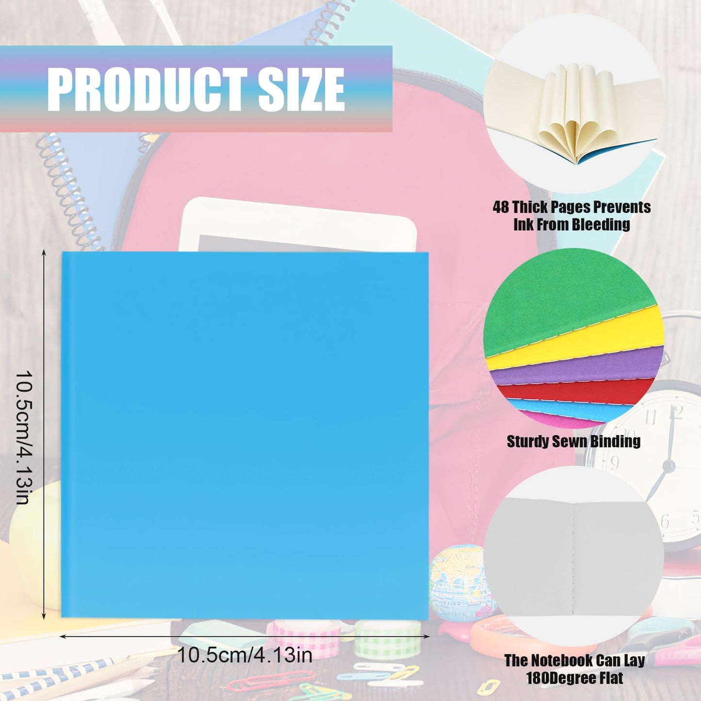 150 Pack Mini Blank Notebooks Bulk, 4 x 4 Inch Small Pocket Sketchbooks for Adults, Journal Notepads for Drawing, Writing, Wedding Favors, Travel, Office Supplies, 24 Sheets/48 Pages (6 Color)