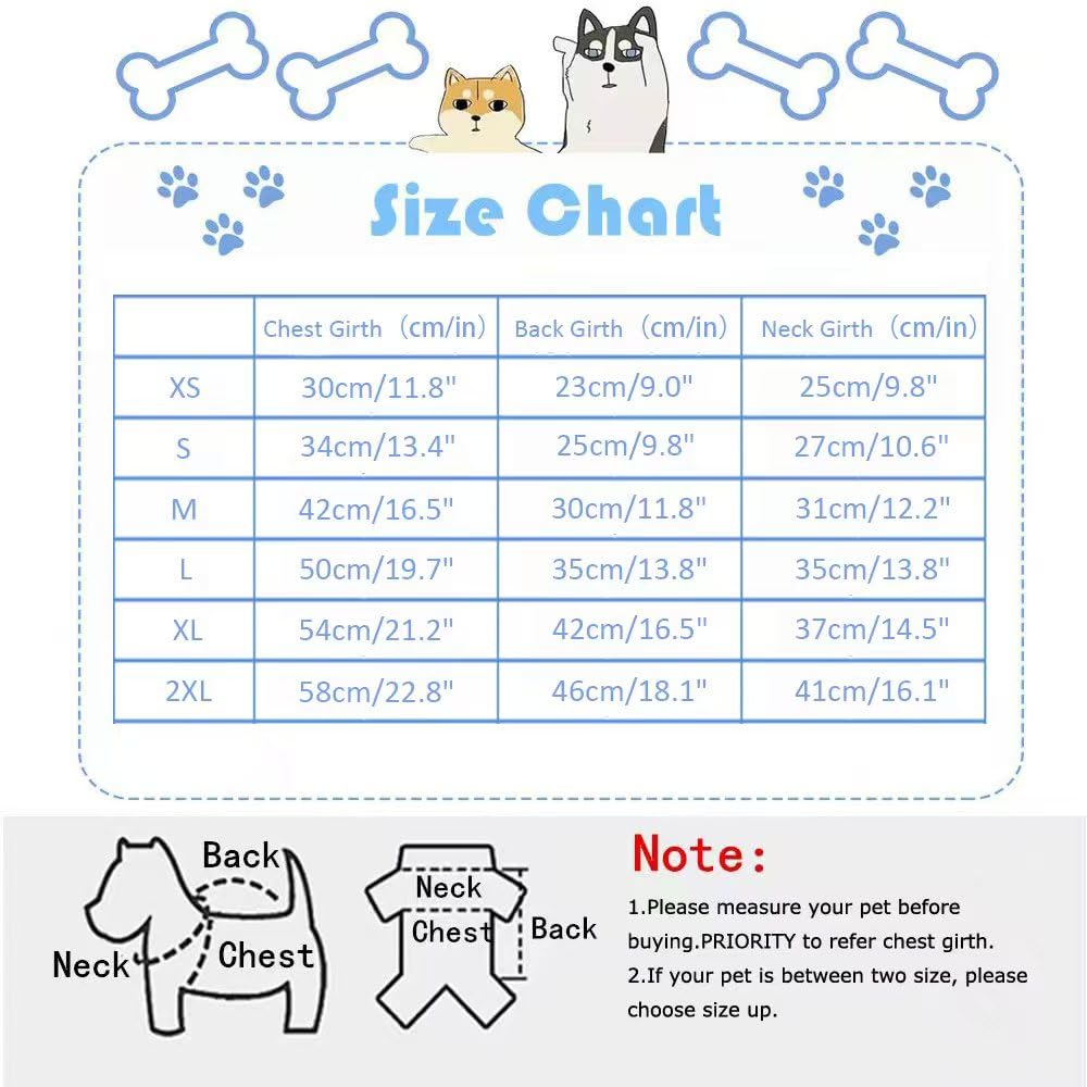Fleece Dog Pajamas Turtleneck Thermal Dog Pjs Dog Jumpsuit Pet Outfits Warm Dog Onesie Soft Puppy Clothes for Small Sized Dogs and Cats (3pc-GYBUNB, Small)