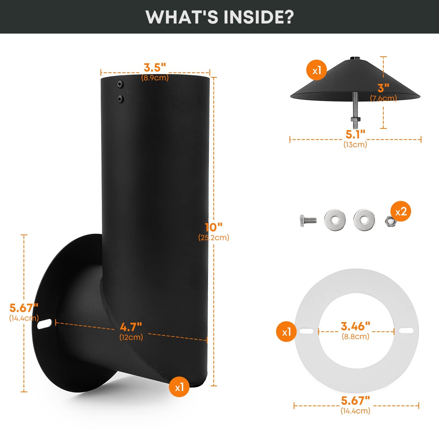 Stanbroil Grill Smoke Stack Compatible with Pit Boss, Traeger, Camp Chef and Other Pellet Smokers, Black