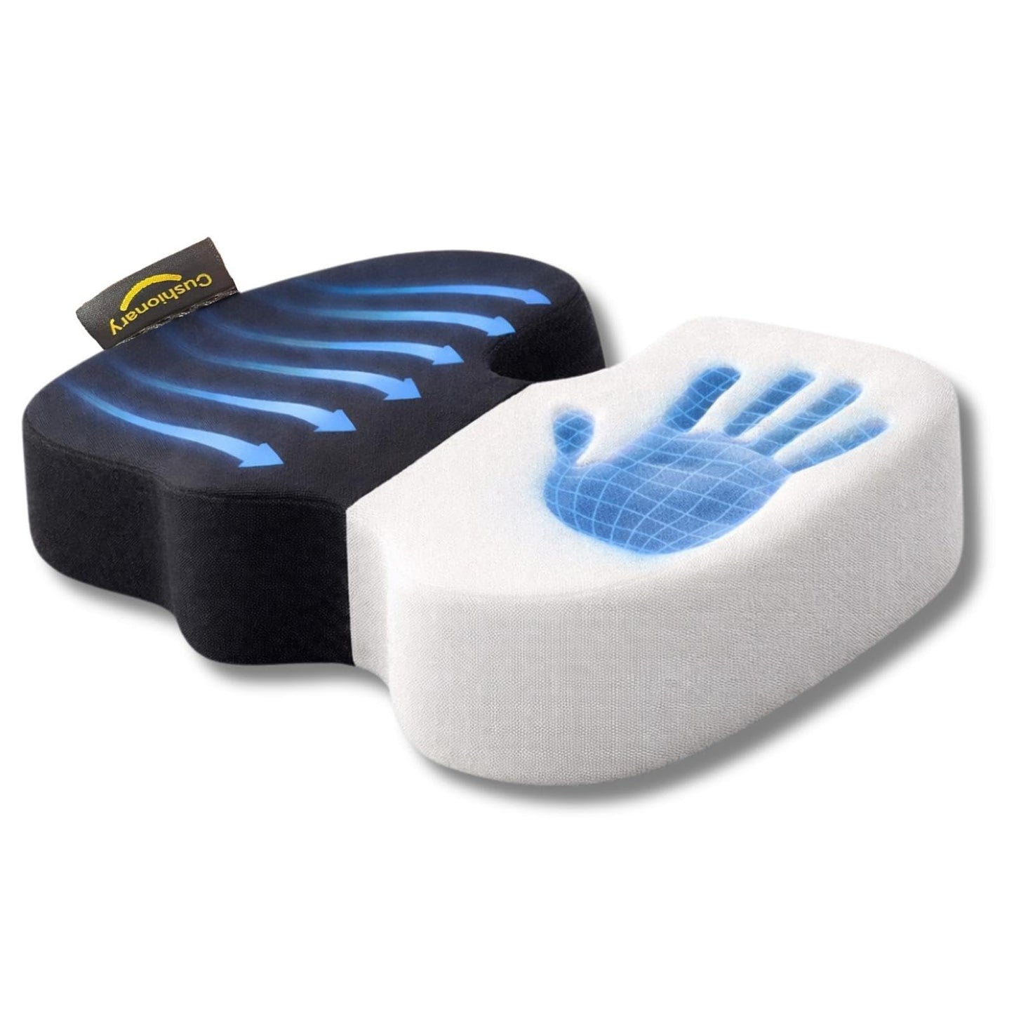Memory Foam Orthopedic Seat Cushion for Tailbone Pain Relief – Ergonomic Coccyx Support Cushion for Office Chair, Car Seat, Wheelchair & Gaming Chair – Non-Slip Bottom & Machine-Washable Cover