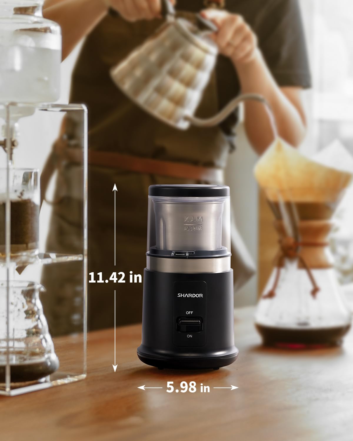 SHARDOR One Touch Coffee Grinder Electric, Spice, Herb, for Coffee Bean Spices and Seeds with 1 Removable Stainless Steel Bowl, Dry Grinder, Black