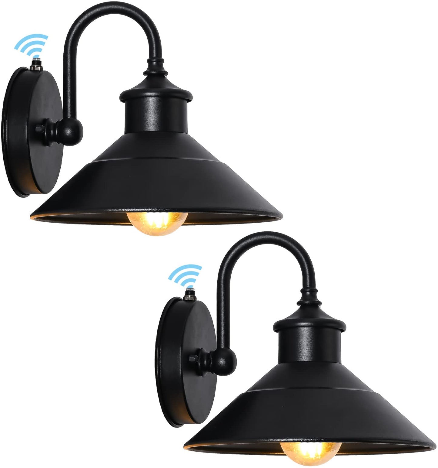 Elevate Your Outdoor Atmosphere with Dusk to Dawn Outdoor Gooseneck Barn Lights - Wall Mount, Classic Black Farmhouse Porch Lights for Garden, Patio, and Porch…