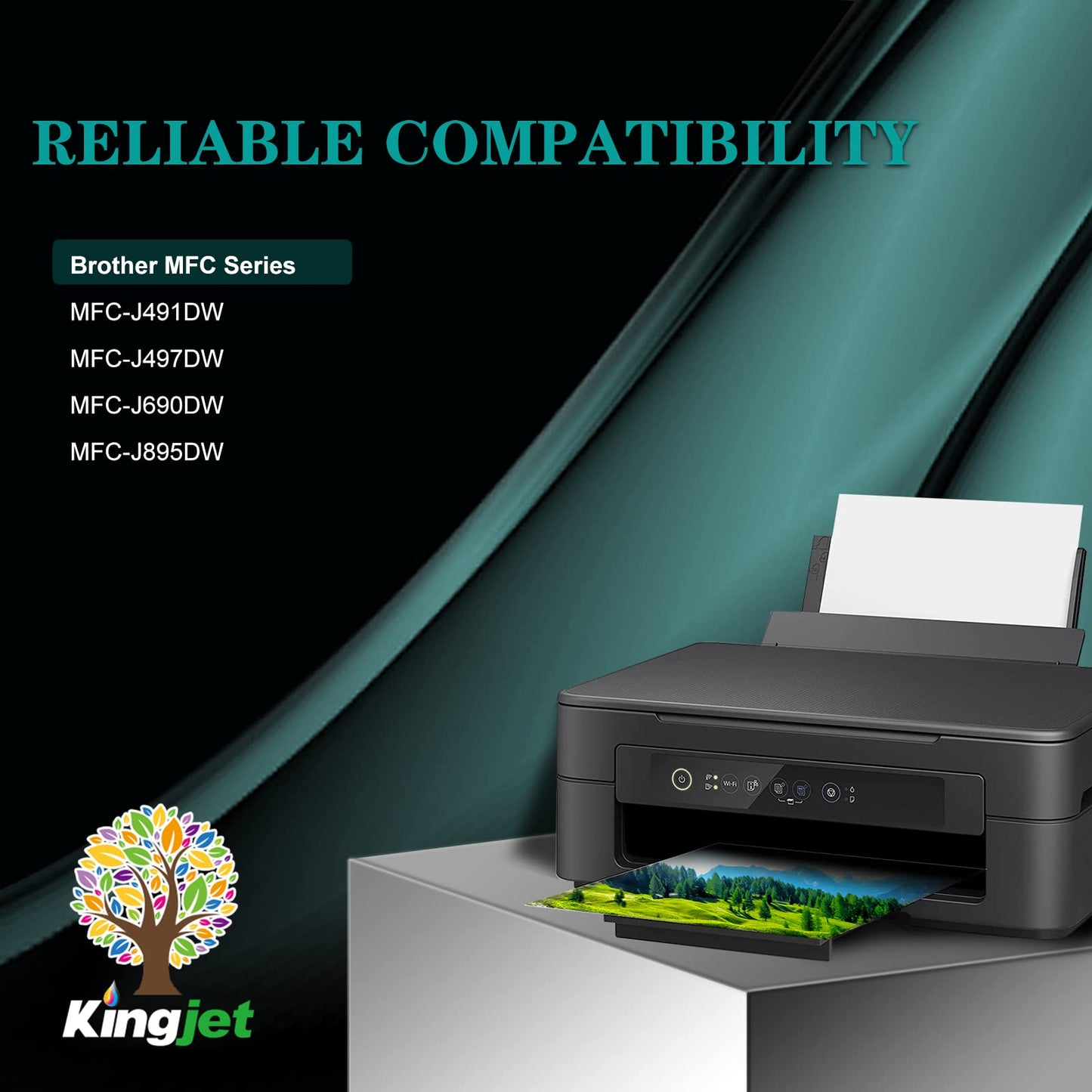 Kingjet LC3013 LC3011 Ink Cartridges BK/C/M/Y Replacement for Brother LC3013 LC3011 Use with Brother MFC-J497DW MFC-J491DW MFC-J690DW MFC-J895DW Printers for Brother Ink Cartridges LC3011 LC3013