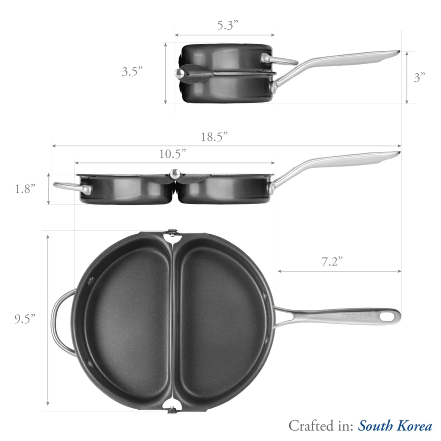 TECHEF FTBK Frittata and Omelette Pan, New Teflon Select Non-Stick Coating (PFOA Free), Oven & Dishwasher Safe, Made in Korea, 10", Black