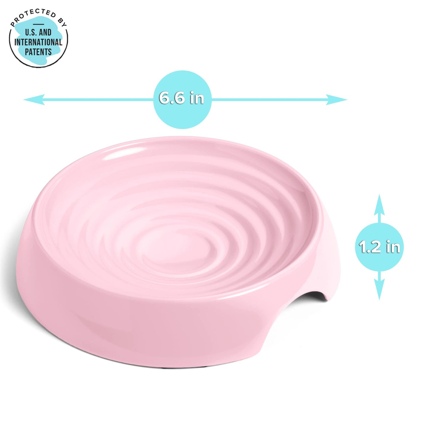 CatGuru Cat Bowls, Whisker Stress Free Cat Food Bowl, Reliefs Whisker Fatigue, Wide Cat Bowl, Non Slip Cat Food Bowls, Shallow Cat Dish, Cat Feeding & Watering Supplies (Set of Two, Pink)