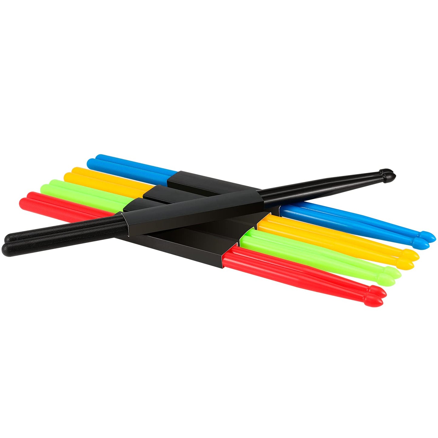 MUKCHAP Drum Sticks,10 Pairs 5A Nylon Drumsticks for Drum Set Light Durable Plastic Exercise Non-slip Handles Drum Sticks for Adults Musical Instrument Percussion Accessories,5 colors