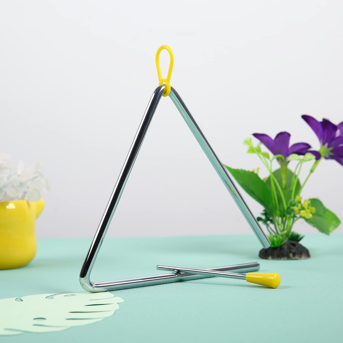 10 Pcs Musical Triangle Instrument, 6 Inch Steel Music Percussion Triangle