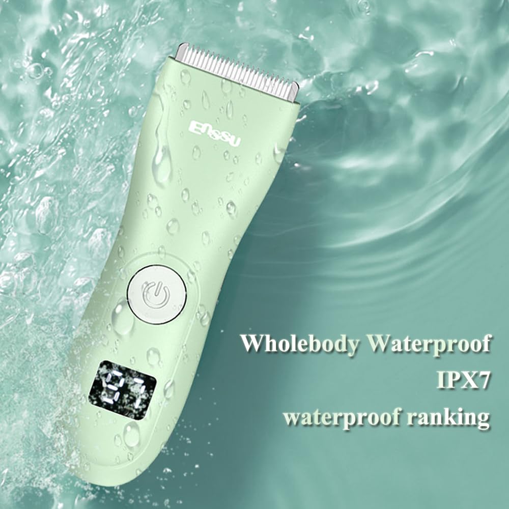 Baby Hair Clippers, Quiet Professional Hair Trimmer for Kids, Hair Cutting Kits with LCD Display, Safe Ceramic Blades, Waterproof Rechargeable Clippers for Autism Children and Infants