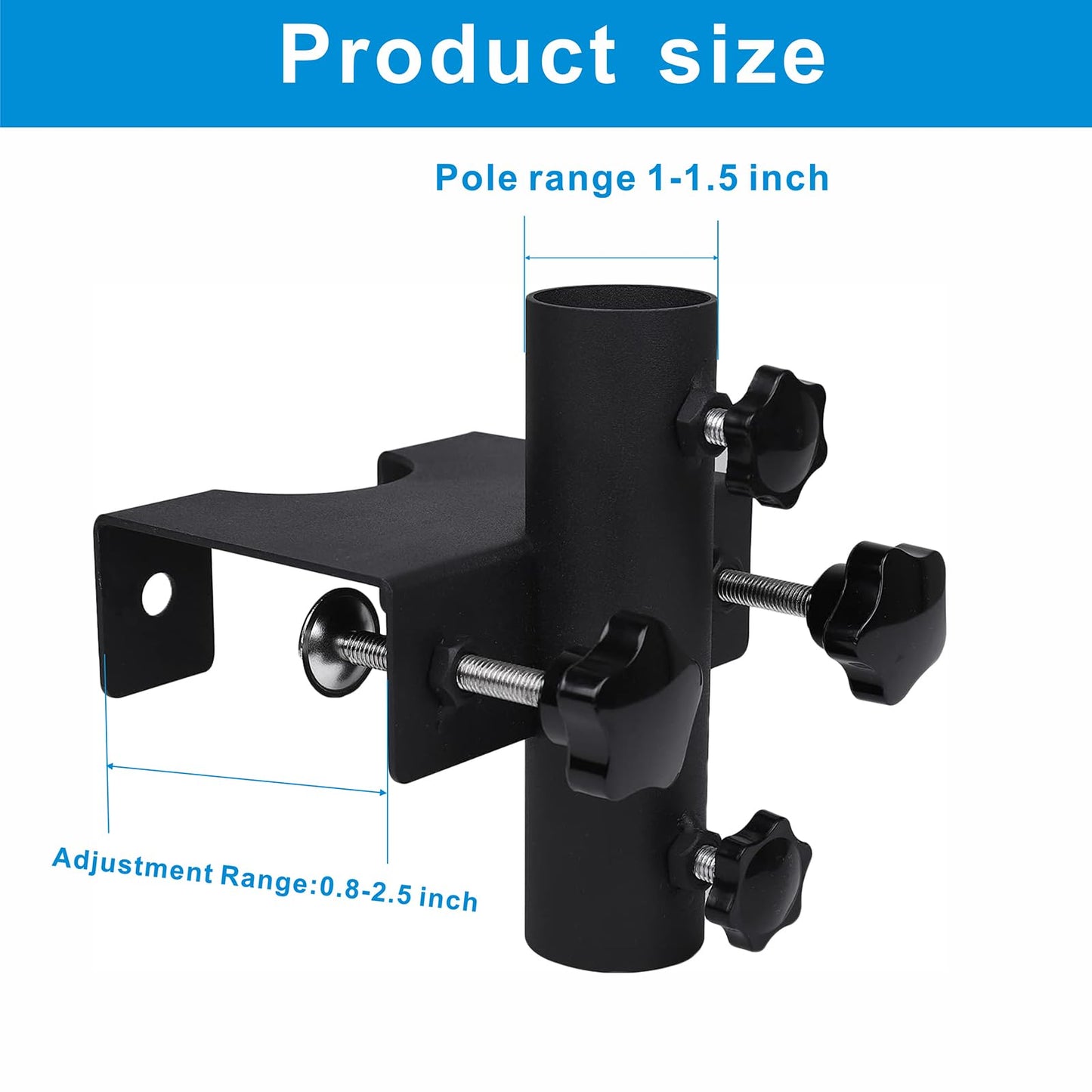 YZZHAJ Beach Patio Umbrella Clamp Outdoor Umbrella Holder,Deck Umbrella Mount Fishing Umbrella Clamp Holder Clip Flag Pole Holder for Railing,Fence,Benches,Deck,Tailgates,Dock,Beach Courtyard Balcony